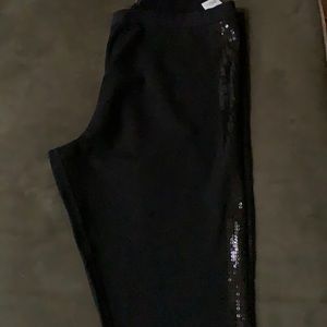 Used black tuxedo sequined pants